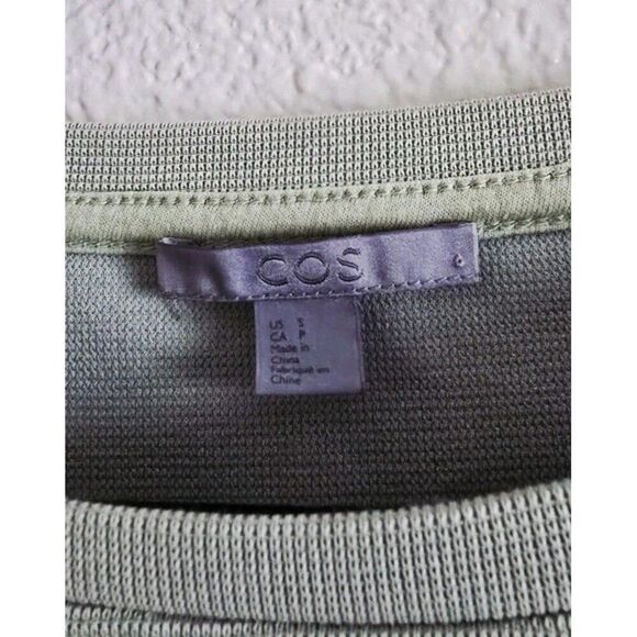 Cos Hem Women’s Sweatshirt Cotton Blend Green and White Size Small - Picture 3 of 9